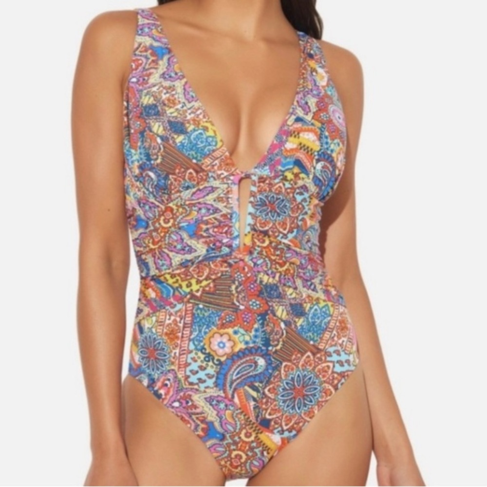 Bleu Rod Beattie Groovy Baby Paisley One Piece Swimsuit Size 8